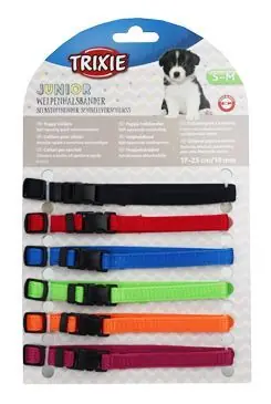 Levný Obojek nylon pro štěňata rozl.černá-orchid S-M 6ks TR