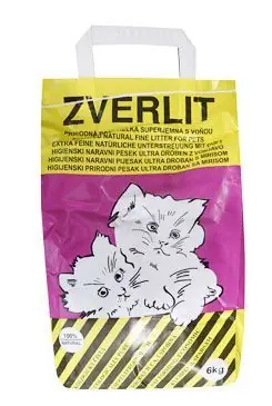ZVERLIT fialový super jemná s vůní Podestýlka kočk 6kg Super Cena