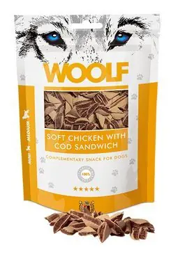 WOOLF pochoutka chicken with cod sandwich 100g Jen Po Omezenou Doba