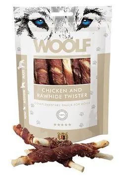 WOOLF pochoutka chicken and rawhide twister 100g Nejprodávanější
