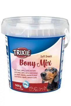 Vrácení Zdarma Trixie Soft Snack Bony MIX hověz, jehněč,losos 500g TR