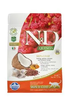 Značkový N&D Quinoa CAT Skin & Coat Herring & Coconut 300g